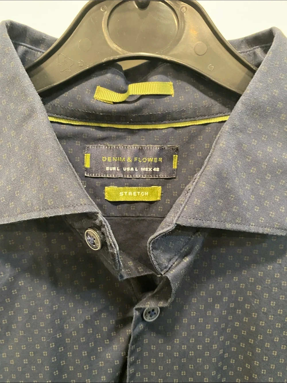 Denim & Flower mens stretch button up - navy